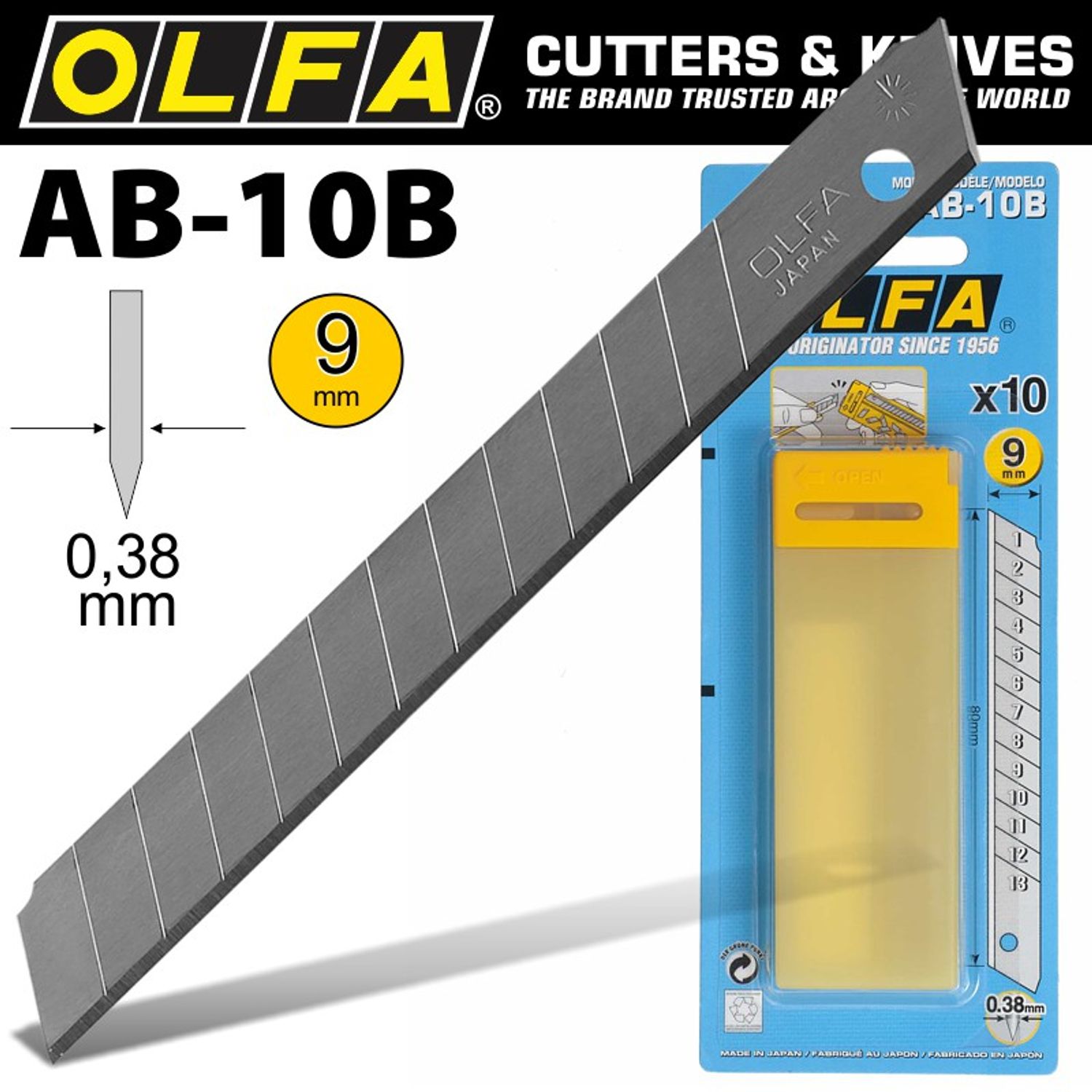 OLFA Blades Ab-10b 10/pack 9mm